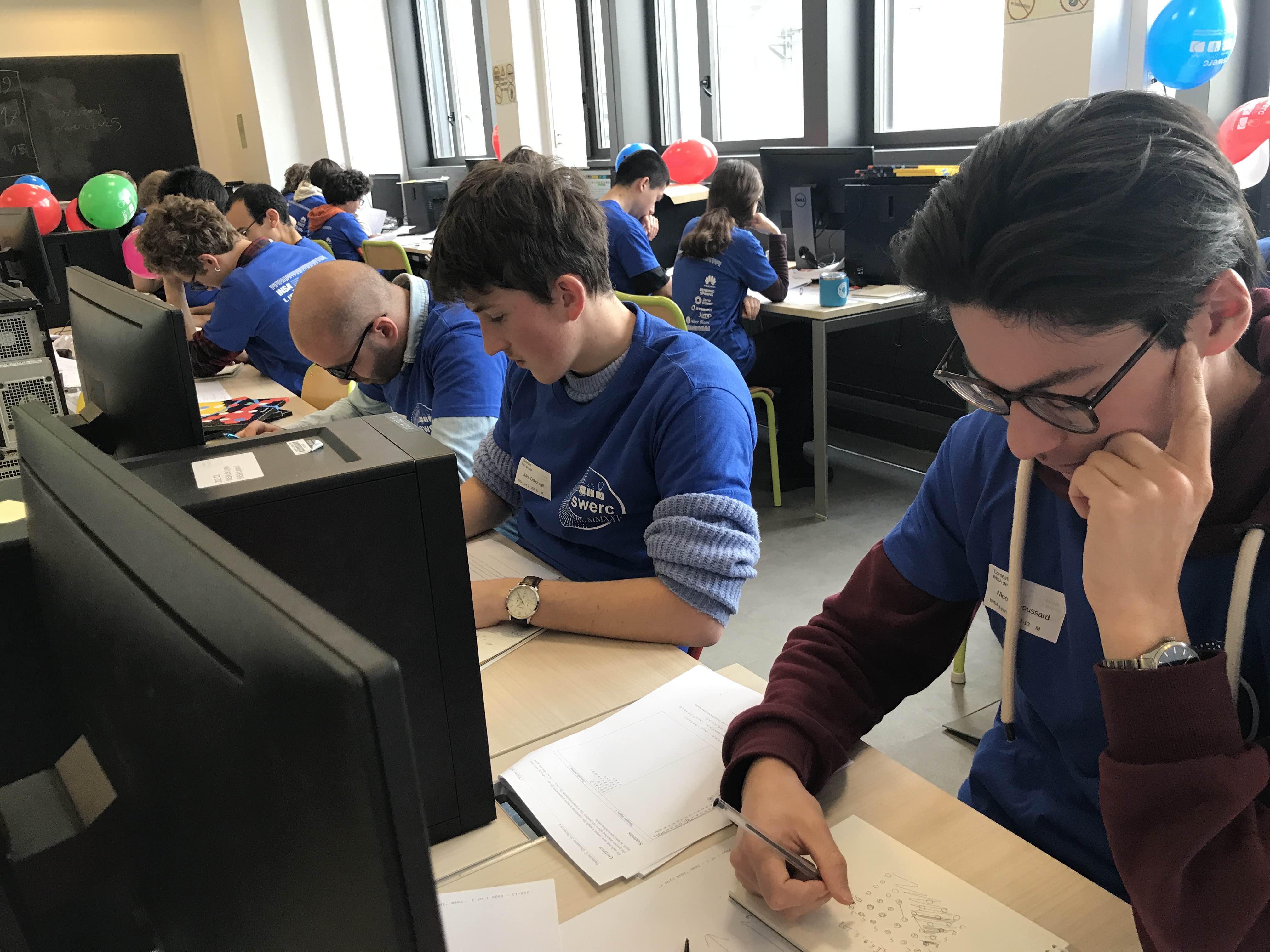 Our team at work during the competition